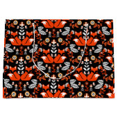 Fox Scandinavian Folk Art Tablecloth Groot Cadeauzakje (Voorkant)