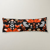 Fox Scandinavian Folk Art Tablecloth Lichaamskussen (Achterkant)