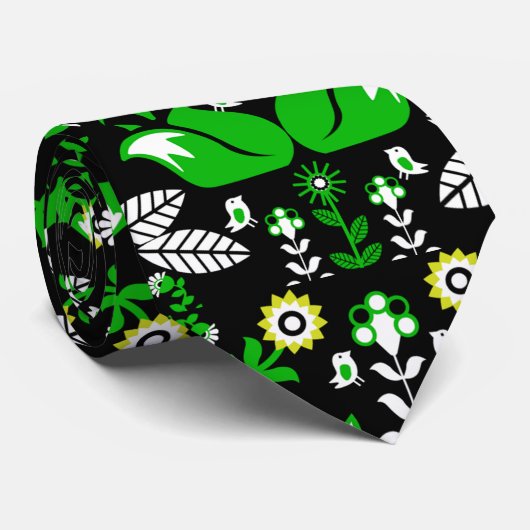 Fox Scandinavian Folk Art Tablecloth Stropdas (Opgerold)