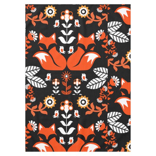 Fox Scandinavian Folk Art Tablecloth Tafelkleed (Voorkant)
