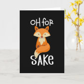 Fox Schattige Oh voor Sake Gezegde Fox Kaart (Gele Bloem)
