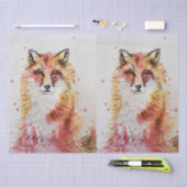 Fox Schattige Rode Waterverf Schilderij Kunstweefs Tissuepapier (Craft)