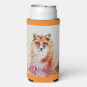 Fox Schattigee Rode Waterverf Schilderij Art Coole Seltzer Blikjeskoeler (Seltzer Achterkant)