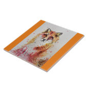 Fox Schattigee Rode Waterverf Schilderkunst Tegeltje (Zijkant)