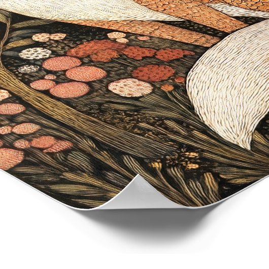 Fox Schilderij Art Print Woodland Wall Art (Hoek)