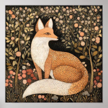 Fox Schilderij Art Print Woodland Wall Art
