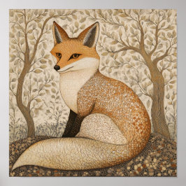 Fox Schilderij Art Print Woodland Wall Art