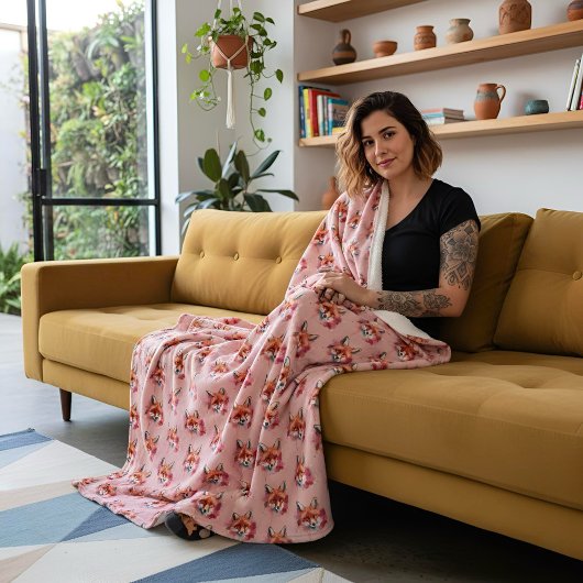 Fox Sherpa Blanket Sherpa Deken