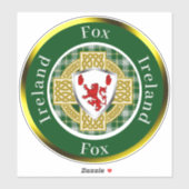 Fox Shield en Celtic Cross gepersonaliseerd Sticker (Vel)