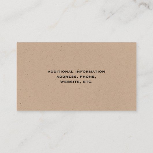 Fox Silhouette draaien | Wilddieren Visitekaartje (Achterkant)