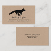 Fox Silhouette draaien | Wilddieren Visitekaartje (Voorkant / Achterkant)