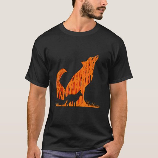 Fox silhouette fox bos hunter 1 t-shirt (Voorkant)