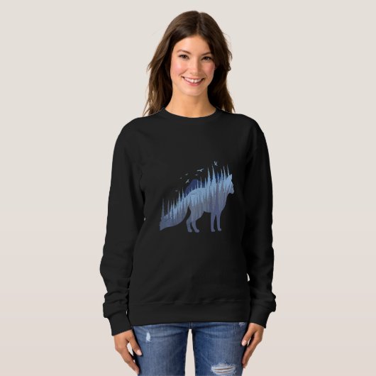 Fox silhouette fox forest hunter 2 trui (Voorkant volledig)