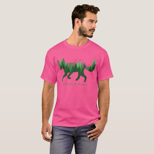 Fox Silhouette Preserve Bescherm de Milieuhaven T-shirt (Voorkant volledig)