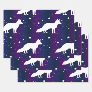 Fox Silhouette Sterrennacht Galaxy Lover universum Inpakpapier Vel