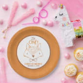 Fox Sinaasappel en Wit 1st Verjaardag Gepersonalis Papieren Bordje (Feest)