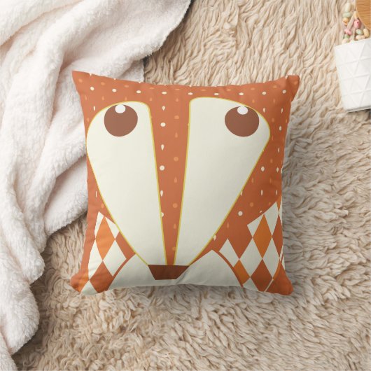 Fox Sinaasappel Terracotta Abstract gestileerd Kussen (Deken)