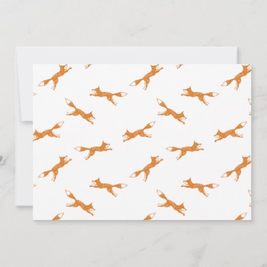 Fox Sinaasappel Wit 2e Verjaardag Fotouitnodiging Kaart (Achterkant)