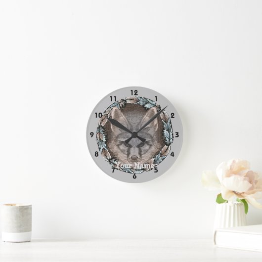 Fox Sketch Clock Ronde Klok (Huis)