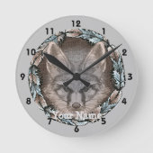 Fox Sketch Clock Ronde Klok (Voorkant)