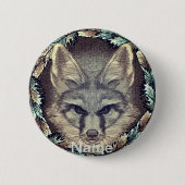 Fox Sketch Ronde Button 5,7 Cm (Voorkant)