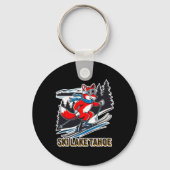 Fox Skiën Alpine Ski Adventure Lake Tahoe Califor Sleutelhanger (Voorkant)