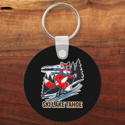 Fox Skiën Alpine Ski Adventure Lake Tahoe Califor Sleutelhanger (Voorkant)