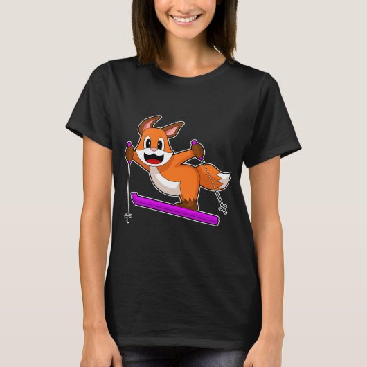 Fox Skiën Wintersport T-shirt (Voorkant)