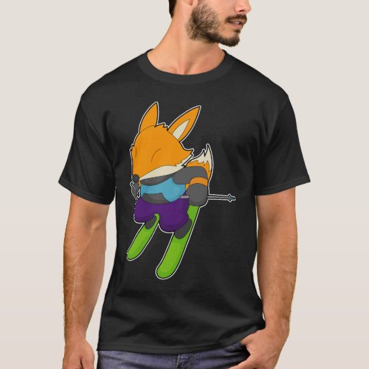 Fox Skiën Wintersport T-shirt (Voorkant)