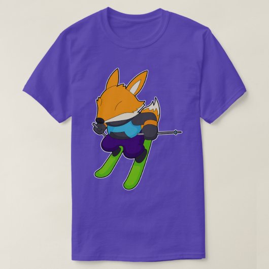 Fox Skiën Wintersport T-shirt (Design voorkant)