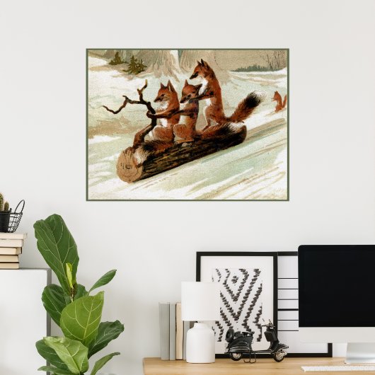 Fox Sleigh Ride  Print (Thuiskantoor)
