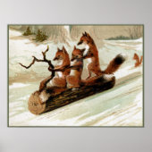 Fox Sleigh Ride Print (Voorkant)