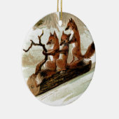Fox Sleigh Ride  Print Keramisch Ornament (Rechts)