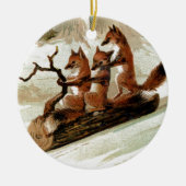 Fox Sleigh Ride  Print Keramisch Ornament (Voorkant)