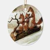 Fox Sleigh Ride  Print Keramisch Ornament (Links)