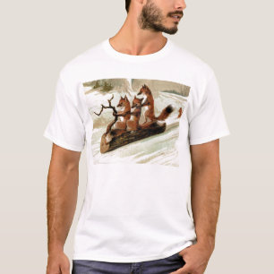 Fox Sleigh Ride Print T-shirt