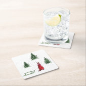 Fox sneeuw winter Kerstmis illustratie Kartonnen Onderzetters (Insitu)