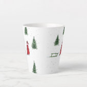 Fox sneeuw winter Kerstmis illustratie Latte Mok (Voorkant)