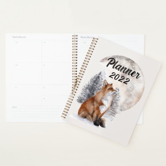 Fox Snow Winter Kerstroze Planner (Display)