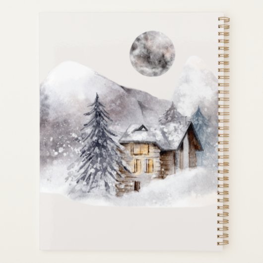 Fox Snow Winter Kerstroze Planner (Achterkant)