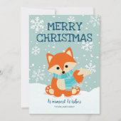 Fox Snowflakes Woodland Animal Kerstmis Feestdagenkaart (Voorkant)