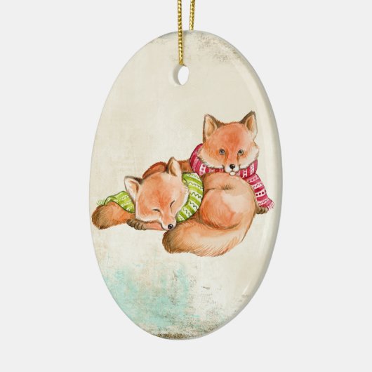 Fox Snuggles Ornament (Links)