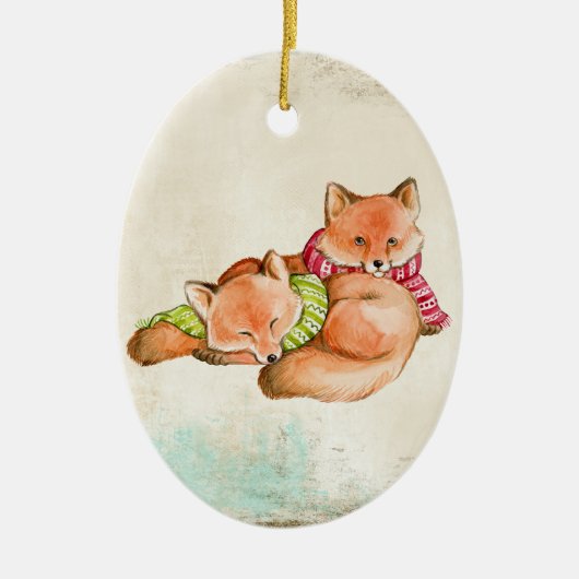 Fox Snuggles Ornament (Voorkant)
