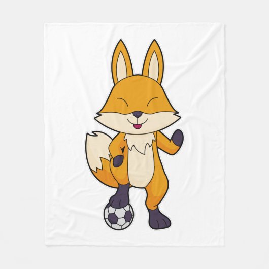 Fox Soccer player Soccer Fleece Deken (Voorkant)