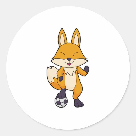 Fox Soccer player Soccer Ronde Sticker (Voorkant)