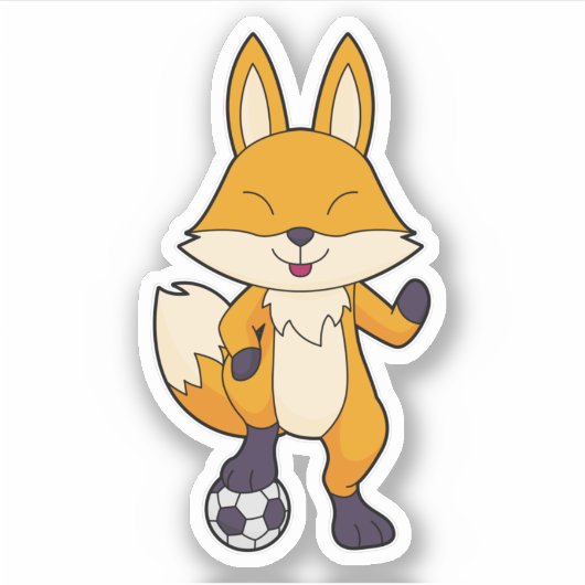 Fox Soccer player Soccer Sticker (Voorkant)