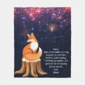Fox Space Galaxy Custom Letter Blanket for Kids Fleece Deken (Voorkant)