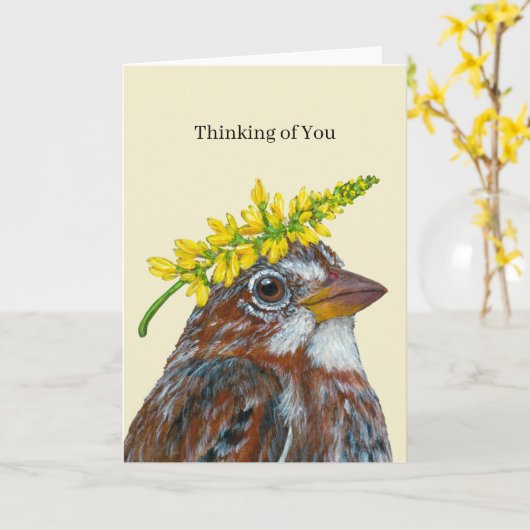 Fox sparrow kaart (Gele Bloem)