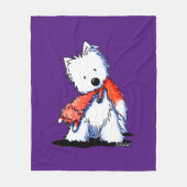 Fox Speelgoed Westie Terrier Fleece Deken (Voorkant)