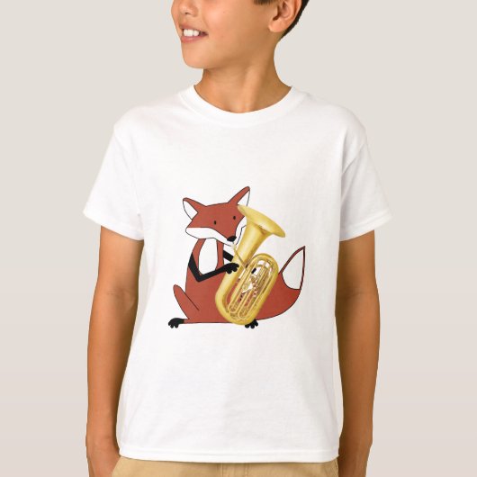 Fox speelt de Tuba af T-shirt (Voorkant)